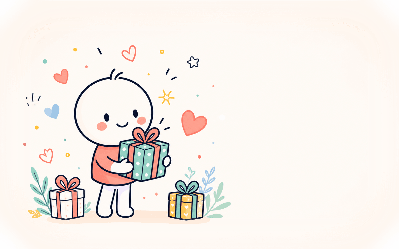 A joyful gift surprise illustration